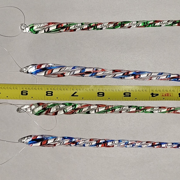 Vintage | Set of 4 Kurt Adler Glass Icicle Ornaments - Picture 3 of 3